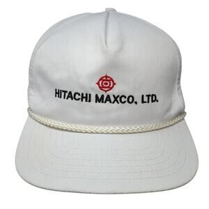 Hitachi Maxco , LTD. Slideback Baseball Cap White OS Adjustable Rope Sportsmon